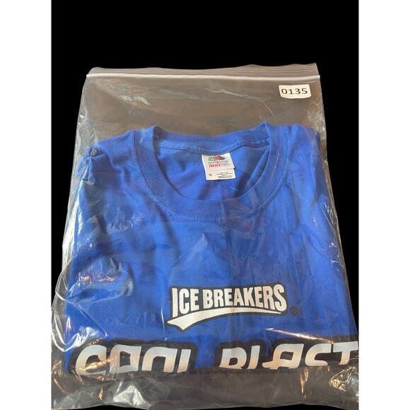 90s Y2K Inspired Ice Breakers Cool Blast Mints Blue Graphic Tshirt XL - Picture 9 of 9